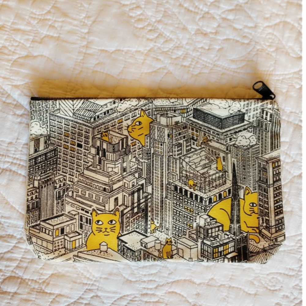 NWOT Pouch: Cats on Buildings by Studio Strand Perfect Condition